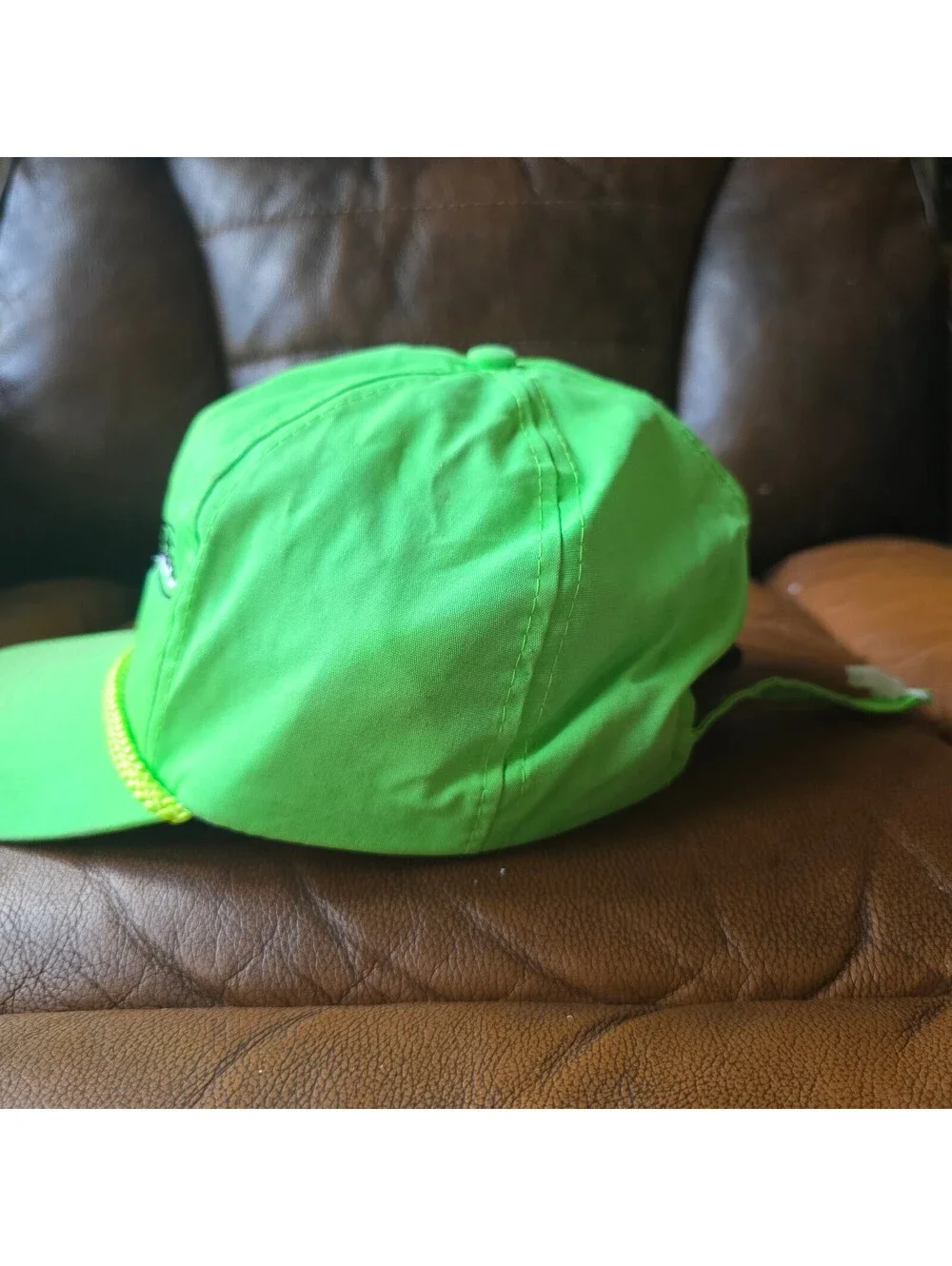 Vintage SouthWest Ford Dealership Rope Trucker Hat Snapback Neon Lime Green